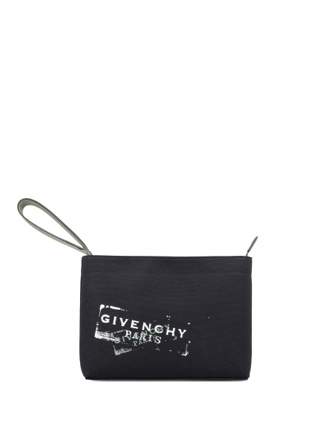 Pochette in Tessuto con Stampa Logo di Givenchy