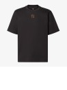 Fendi Black Cotton T-Shirt with Micro FF Motif
