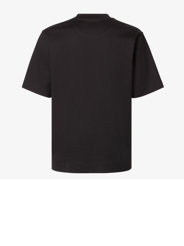 Fendi Black Cotton T-Shirt with Micro FF Motif