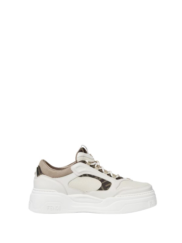 Fendi Force White Leather Low-Top Sneakers