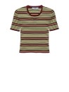 Prada Striped Cotton T-Shirt with Short Sleeves