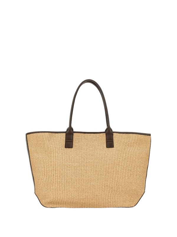 Hogan Address Shopping Media - Borsa Tote in Tessuto Intrecciato Color Cuoio