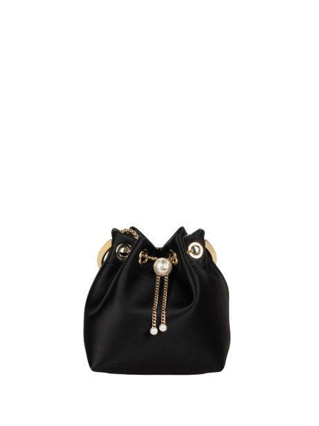 Jimmy Choo Bon Bon HBH Black Satin Bucket Bag