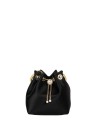 Jimmy Choo Bon Bon HBH Black Satin Bucket Bag