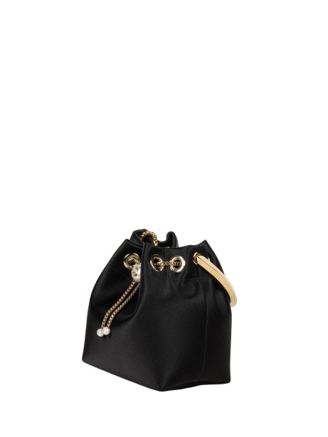 Jimmy Choo Bon Bon HBH Black Satin Bucket Bag