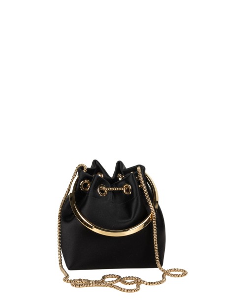 Jimmy Choo Bon Bon HBH Black Satin Bucket Bag