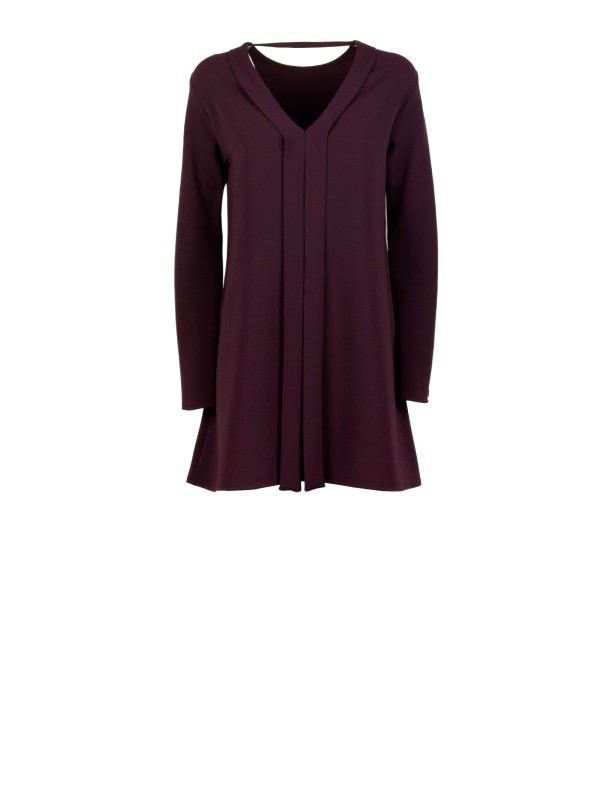 Marella MLLavocado Flared Cady Dress in Bordeaux