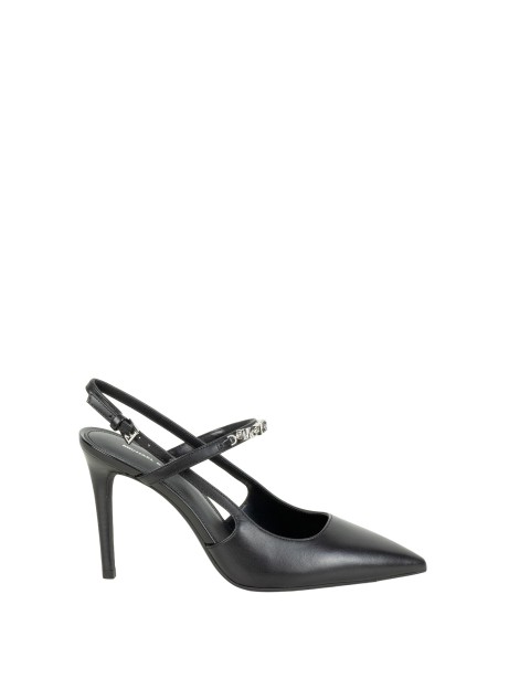 Chanel Michael Kors Donna Pelle Nero Dina Flex High Sling Pump