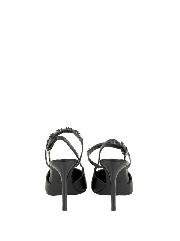 Chanel Michael Kors Donna Pelle Nero Dina Flex High Sling Pump