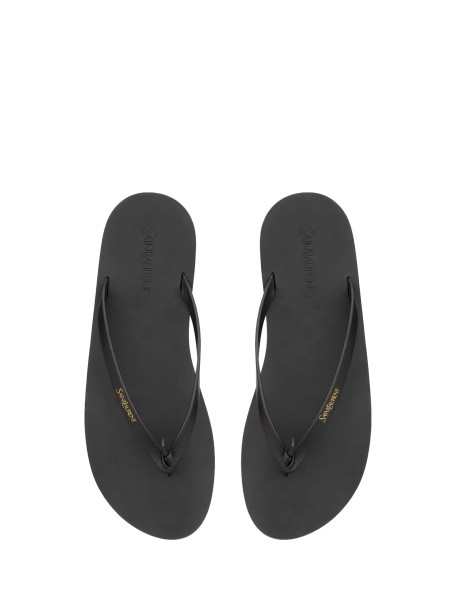 Saint Laurent POOL Flip-Flops in Smooth Leather