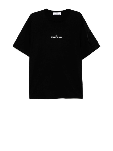 T-shirt Stone Island con stampa 'ARCHIVIO' in cotone biologico