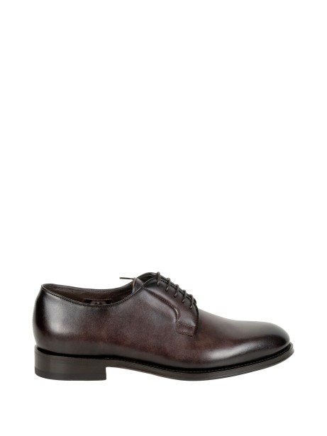 Santoni Men's Brown Leather Derby Shoes