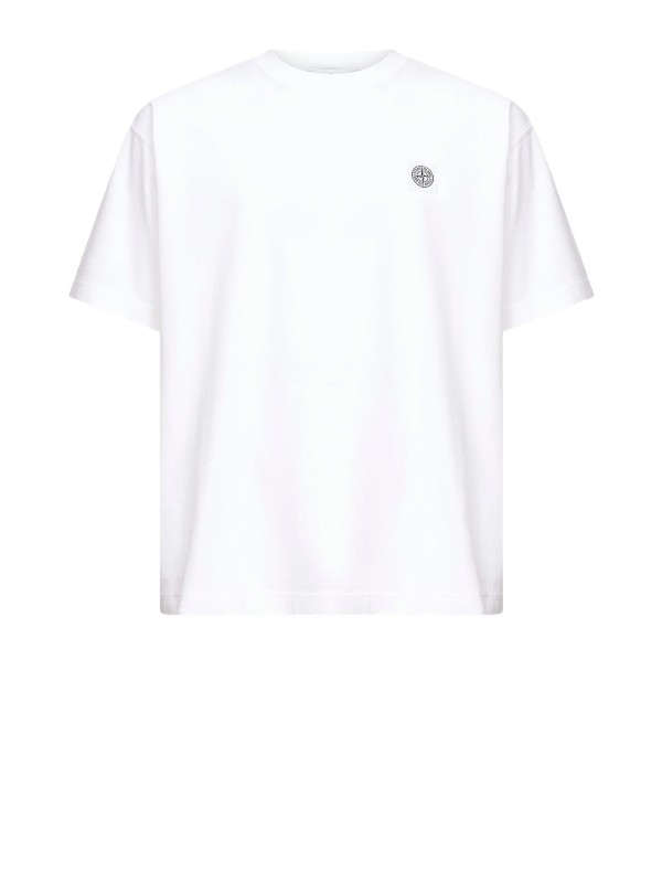 Stone Island Men's White Cotton T-Shirt SS