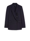 Milano-Knit Double-Breasted Blazer in Navy