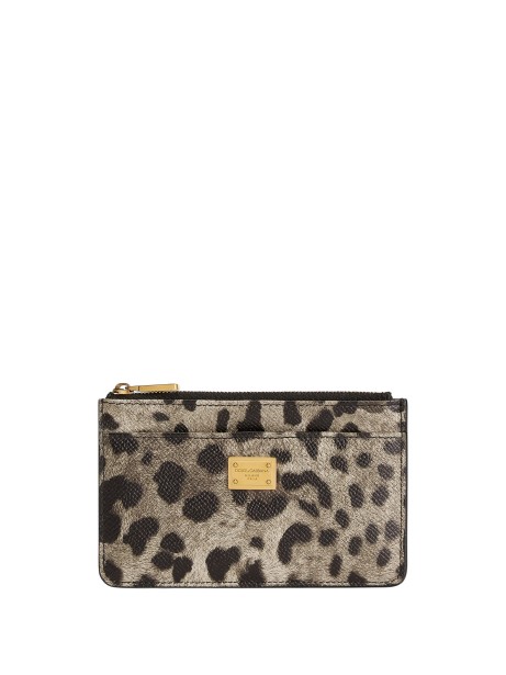 Dolce & Gabbana Leopard-Print Calfskin Card Holder