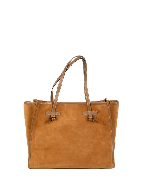 Borsa a Spalla Marcella in Pelle Scamosciata Caramel