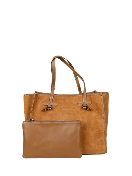 Borsa a Spalla Marcella in Pelle Scamosciata Caramel