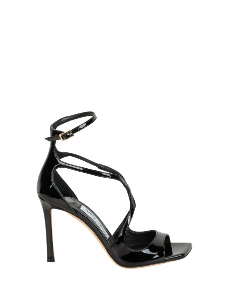 Sandali Azia 95 in Vernice Nera di Jimmy Choo