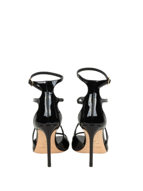 Jimmy Choo Azia 95 Black Patent Leather Sandals