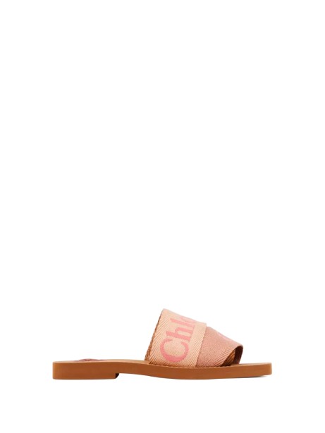 Mule Woody in Lino Caramello di Chloé