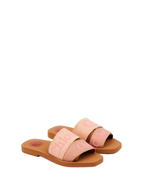 Mule Woody in Lino Caramello di Chloé