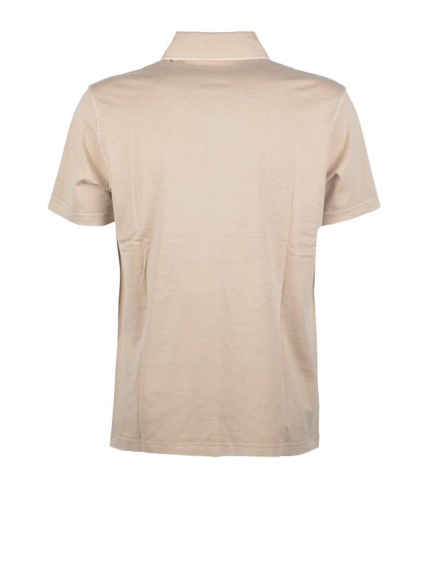 FAY Men's Comfort Fit Polo Shirt with Satin Embroidery