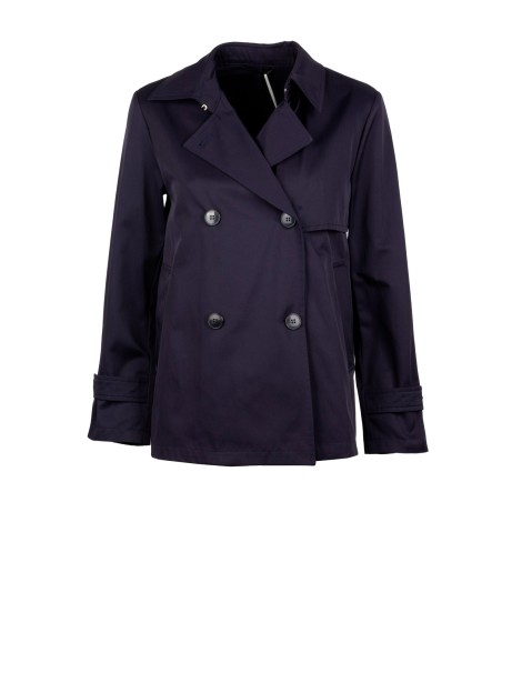 Trench corto in gabardina antigoccia blu
