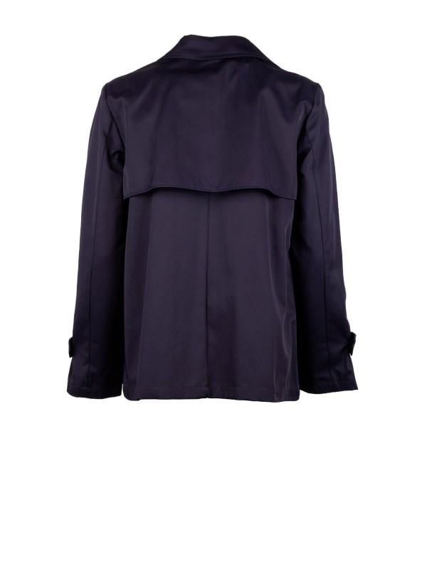 Water-Repellent Gabardine Cropped Trench Coat
