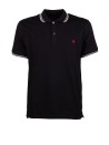 Peuterey Black Stretch Cotton Pique Polo Shirt