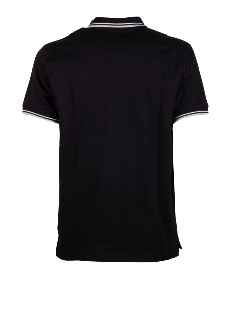 Peuterey Black Stretch Cotton Pique Polo Shirt