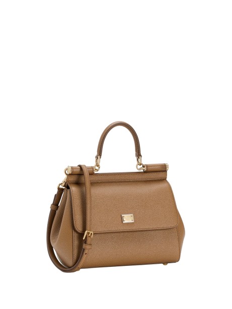 Borsa a Mano Sicily Grande in Pelle di Vitello Marrone 2