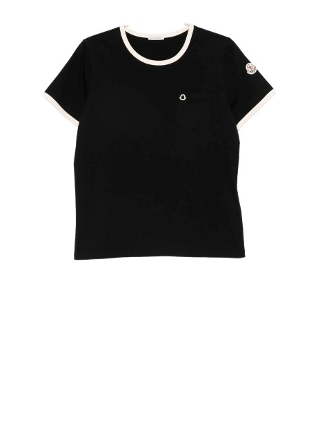 Moncler Black Embroidered Logo T-Shirt