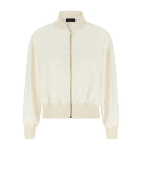Bomber con inserto Fabiana Filippi Bianco - Eleganza e Comfort