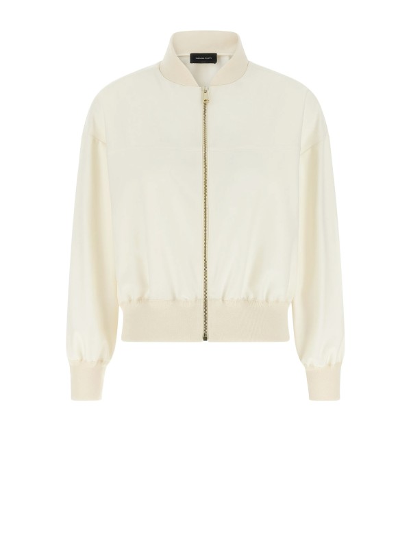 Bomber con inserto Fabiana Filippi Bianco - Eleganza e Comfort