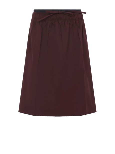 Prada Drawstring Skirt - Burgundy Cotton A-Line