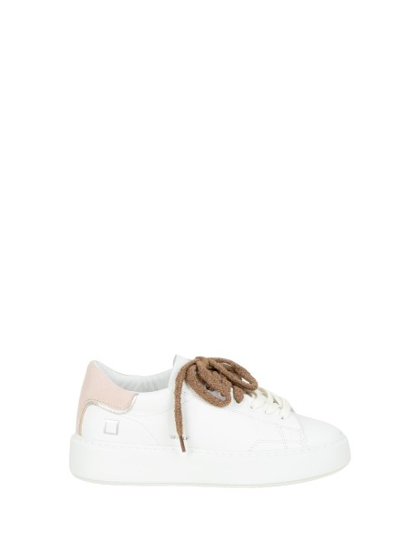 D.A.T.E. Women's Sfera Calf White-Pink Sneakers