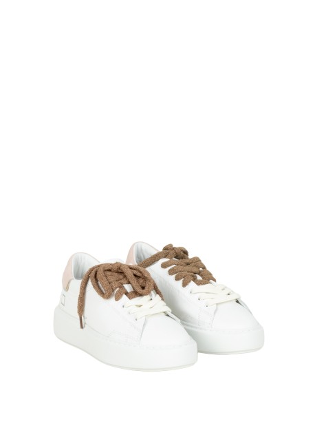 D.A.T.E. Women's Sfera Calf White-Pink Sneakers