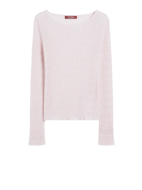Maglia aderente in lana e seta rosa - Max Mara