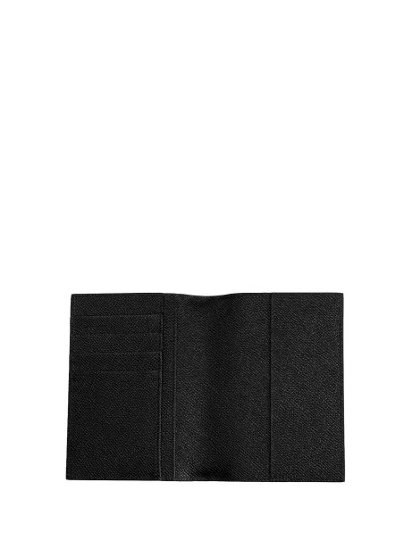 Dolce & Gabbana Black Calfskin Passport Holder with Logo Tag 2