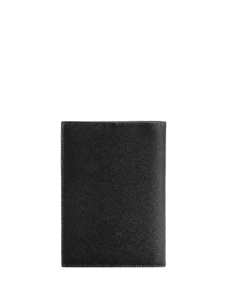 Dolce & Gabbana Black Calfskin Passport Holder with Logo Tag