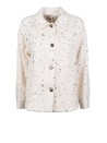 Emme Marella Ivory Jacket with Sequins and Patch Pocket