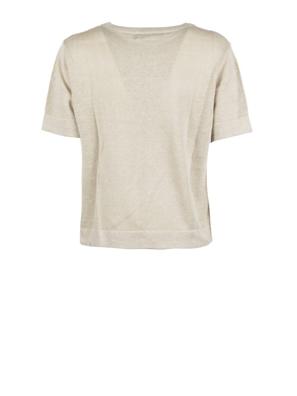 Maglione a Maniche Corte Seventy in Toni Neutri