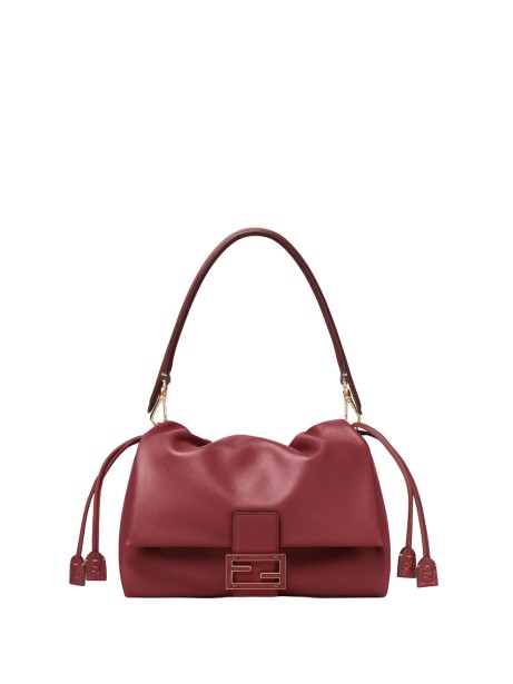 Borsa Mamma Baguette Medium in Pelle Nappa Bordeaux