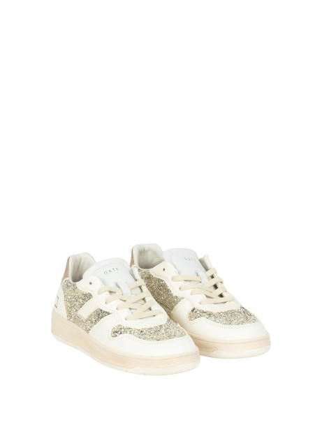 D.A.T.E. Women's Court 2.0 Glitter Silver Sneakers