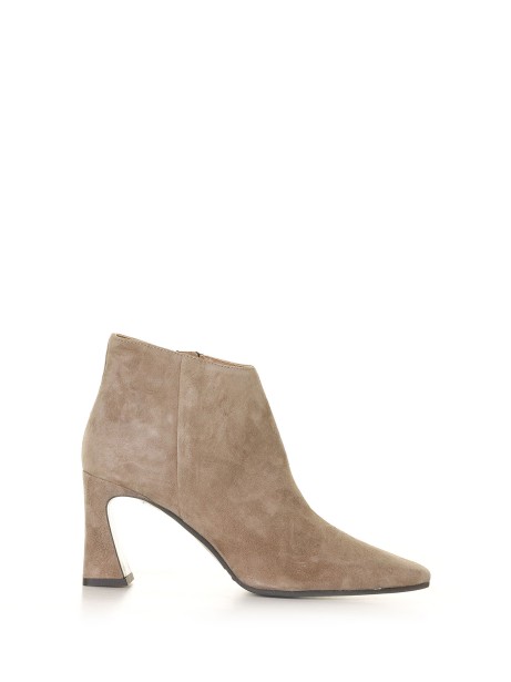 Beige suede ankle boot