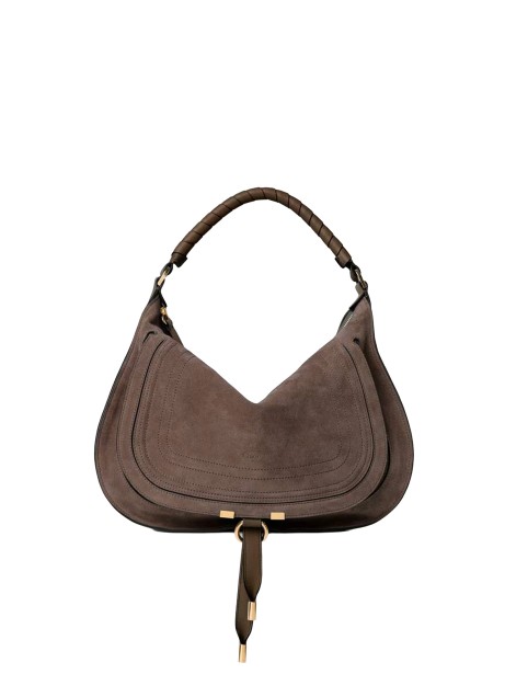 Borsa a spalla Marcie in pelle scamosciata marrone - Chloé