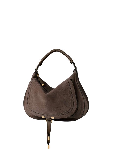 Borsa a spalla Marcie in pelle scamosciata marrone - Chloé 2