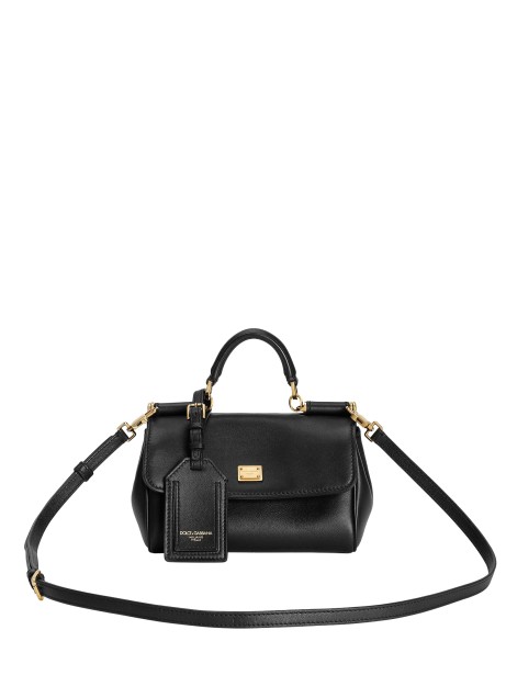 Dolce & Gabbana My Sicily Mini Handbag in Black Plongé Calfskin