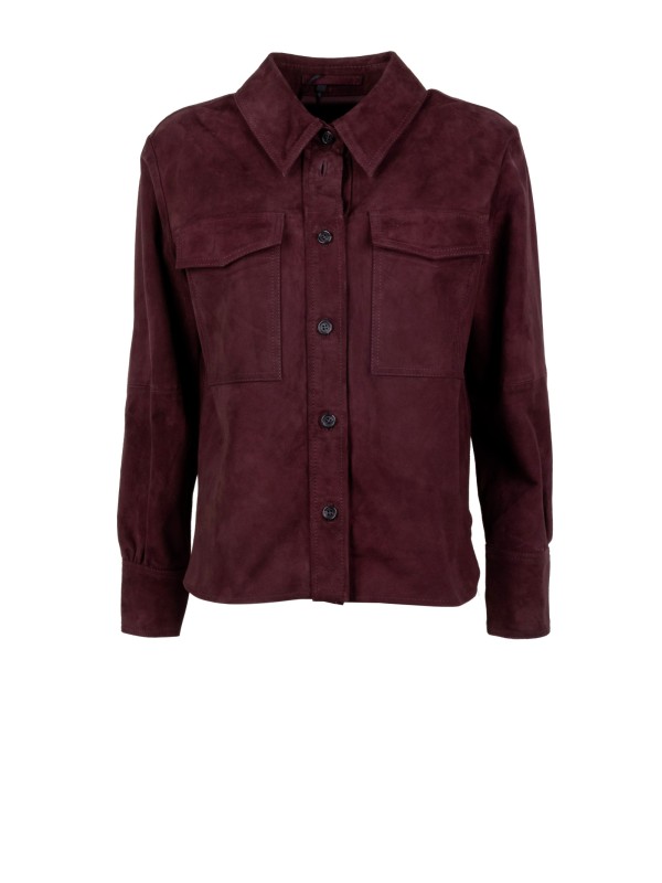 Bordeaux Suede Shirt Jacket - Marella
