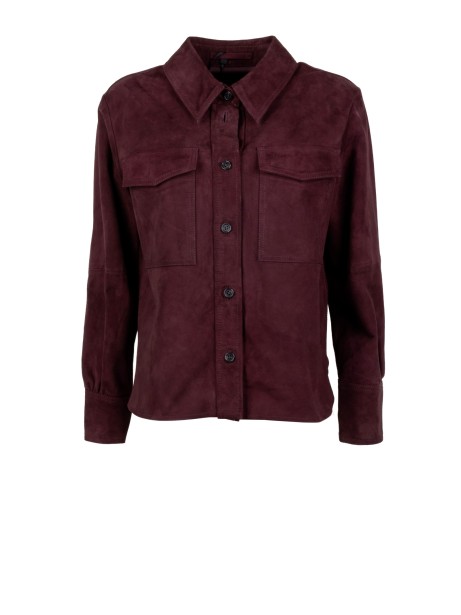 Giacca Camicia in Camoscio Bordeaux - Marella